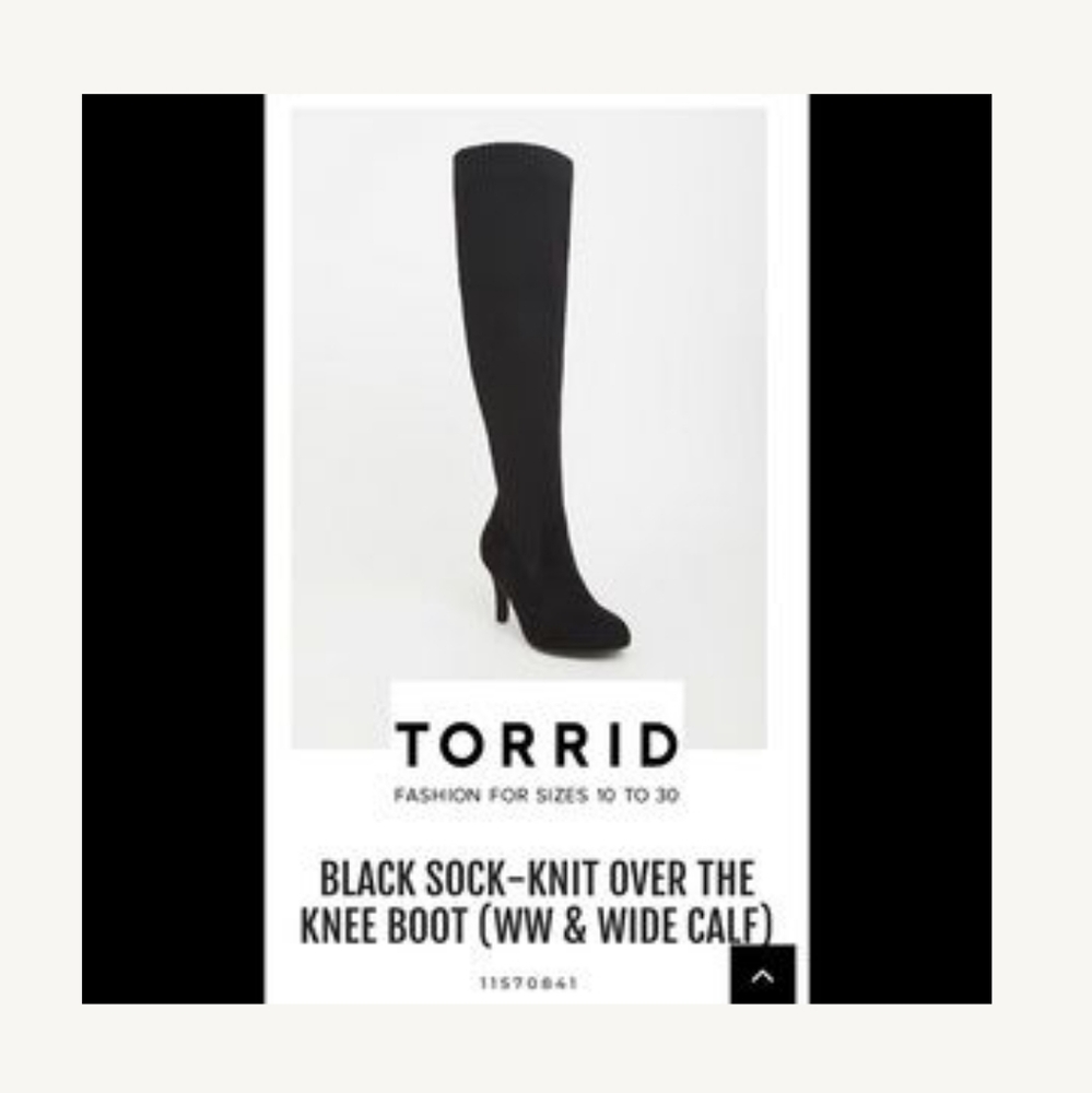 Torrid Black Sock-Knit Over the Knee Boot
